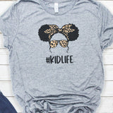 Afro Mom Life and Kid Life on Leopard Print