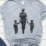 Police Dad with 2 Sons
