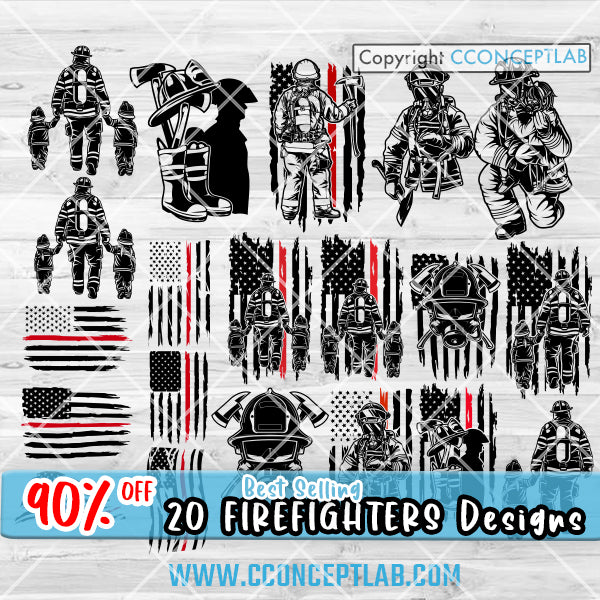 Firefighter Basic Design CconceptLab - 20 Firefighter Designs Bundle 1 - 90% OFF – cconceptlab