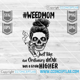 Weed Mom Skull | Mom Life Svg | Smoking Mom
