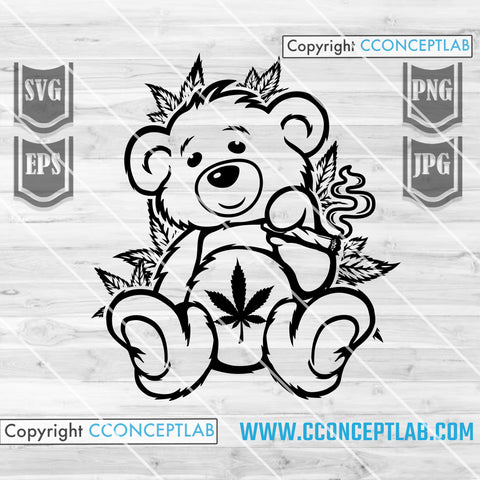 Stoned Teddy Bear Smoking Joint