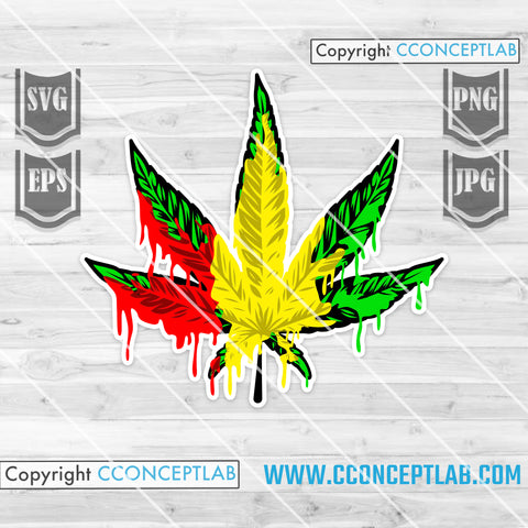 Dripping Rasta Leaf | Marijuana Leaf