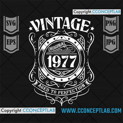 Year 1977 - Aged to Perfection | Vintage Birthday Gift Idea