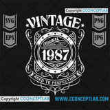 Year 1987 Aged to Perfection | Vintage Birthday Gift Idea