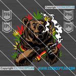 Chill Bear Smoking Joint | Rasta Bear
