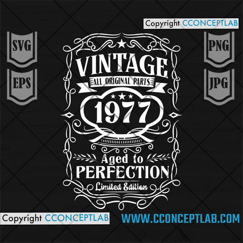 YEAR 1977 - AGED TO PERFECTION | VINTAGE BIRTHDAY GIFT IDEA