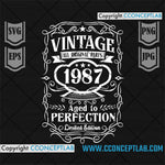YEAR 1987 - AGED TO PERFECTION | VINTAGE BIRTHDAY GIFT IDEA