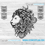 Mandala Lion | Lion Floral SVG