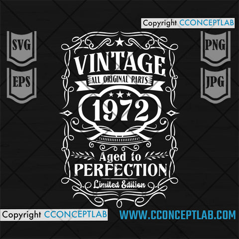 YEAR 1972 - AGED TO PERFECTION | VINTAGE BIRTHDAY GIFT IDEA