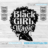 Black Girl Magic | Afro Woman Svg