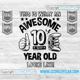 Awesome 10 Years Old Boy | Birthday Design