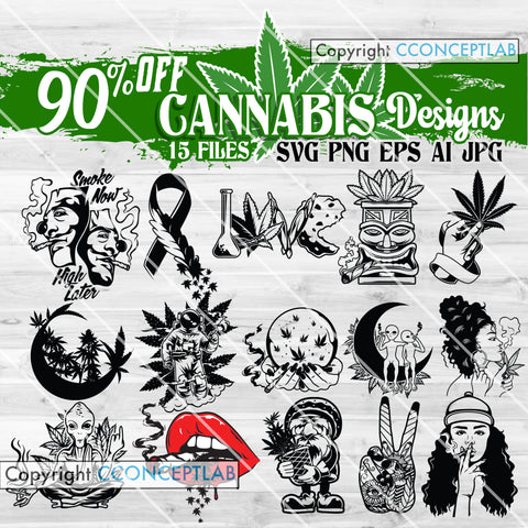 15 Cannabis Designs Bundle 4 - 90% OFF