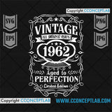 YEAR 1962 - AGED TO PERFECTION | BIRTHDAY GIFT IDEA