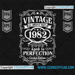 YEAR 1982 - AGED TO PERFECTION | VINTAGE BIRTHDAY GIFT IDEA