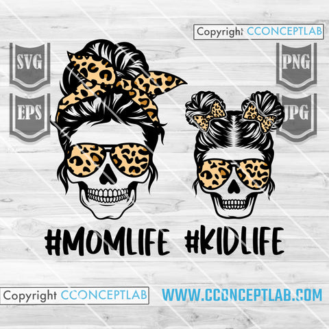 MomLife KidLife Skull Leopard