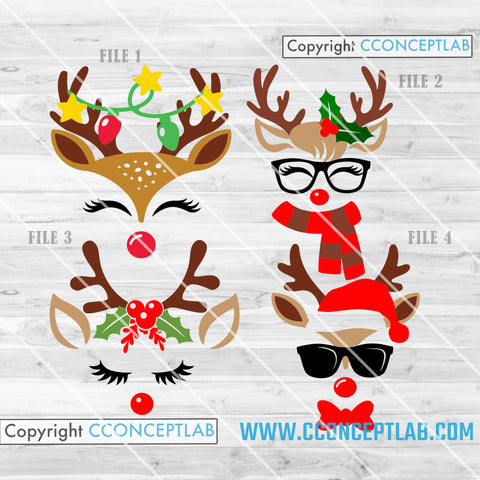4 Cute Christmas Reindeers