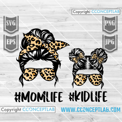 MomLife Kidlife Leopard Bun Hairs