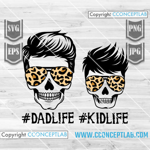 DadLife KidLife Skull Leopard Print